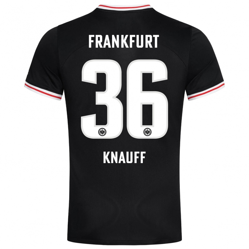 Damen Ansgar Knauff #36 Schwarz Auswärtstrikot Trikot 2023/24 T-Shirt