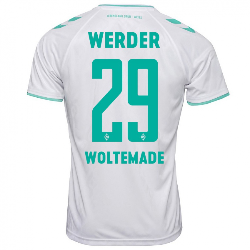 Damen Nick Woltemade #29 Weiß Auswärtstrikot Trikot 2023/24 T-Shirt