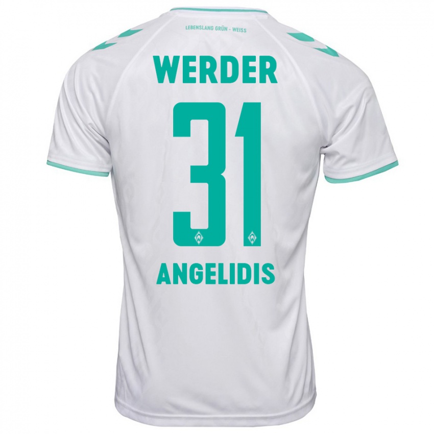 Damen Spyros Angelidis #31 Weiß Auswärtstrikot Trikot 2023/24 T-Shirt