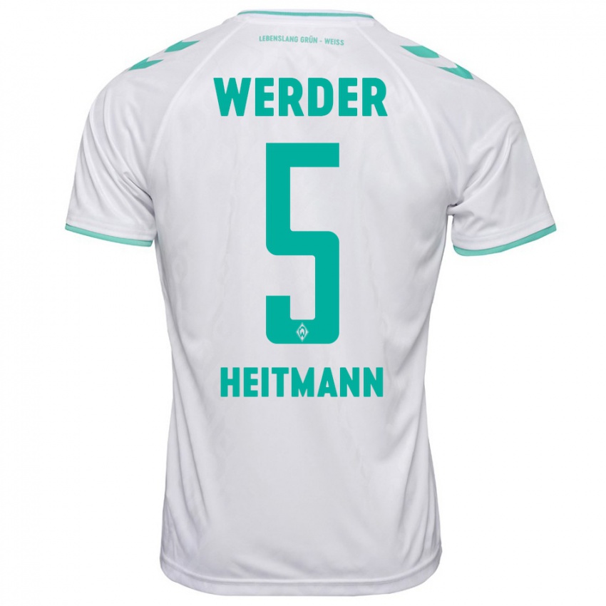 Damen Mats Heitmann #5 Weiß Auswärtstrikot Trikot 2023/24 T-Shirt