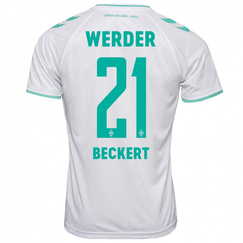 Damen Jonathan Beckert #21 Weiß Auswärtstrikot Trikot 2023/24 T-Shirt