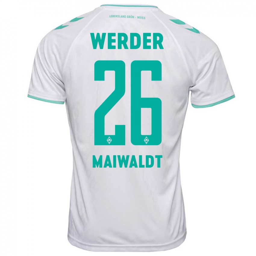 Damen Julius Maiwaldt #26 Weiß Auswärtstrikot Trikot 2023/24 T-Shirt