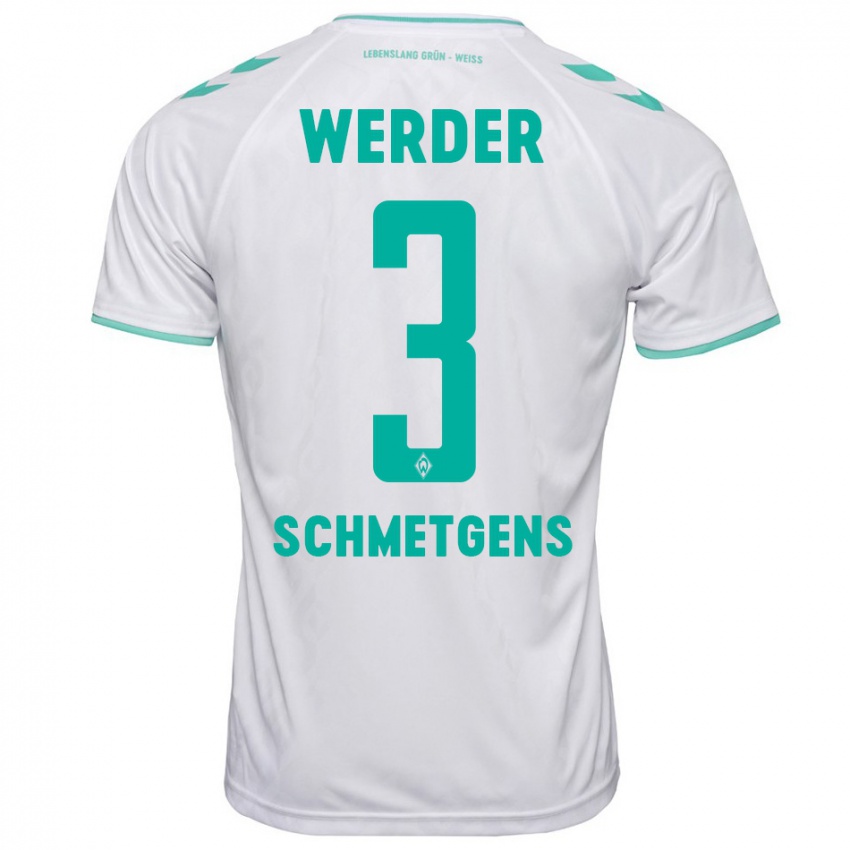 Damen Mick Schmetgens #3 Weiß Auswärtstrikot Trikot 2023/24 T-Shirt