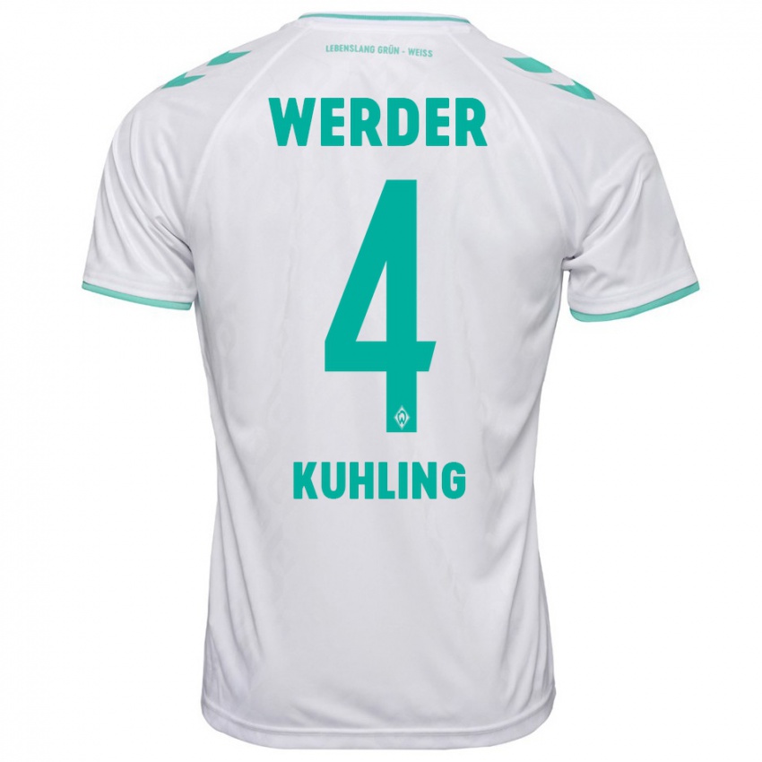 Damen Ole Kühling #4 Weiß Auswärtstrikot Trikot 2023/24 T-Shirt