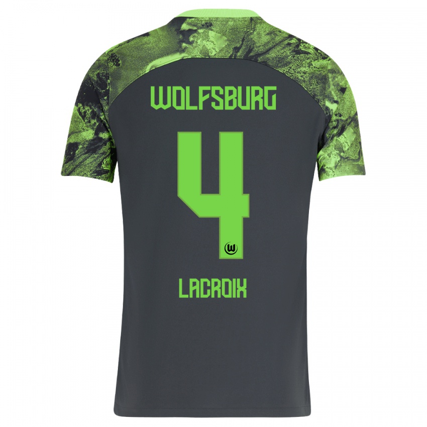 Damen Maxence Lacroix #4 Dunkelgrau Auswärtstrikot Trikot 2023/24 T-Shirt