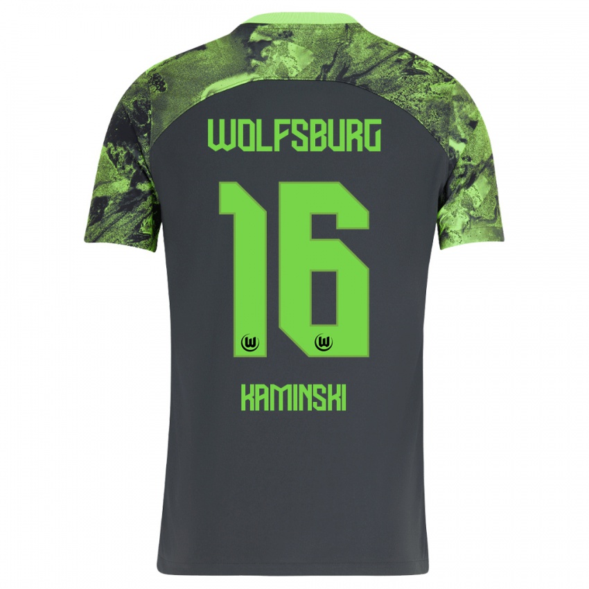 Damen Jakub Kaminski #16 Dunkelgrau Auswärtstrikot Trikot 2023/24 T-Shirt