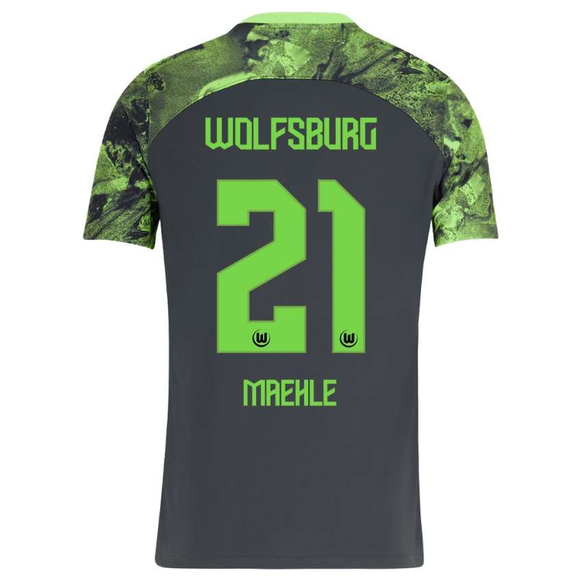 Damen Joakim Maehle #21 Dunkelgrau Auswärtstrikot Trikot 2023/24 T-Shirt