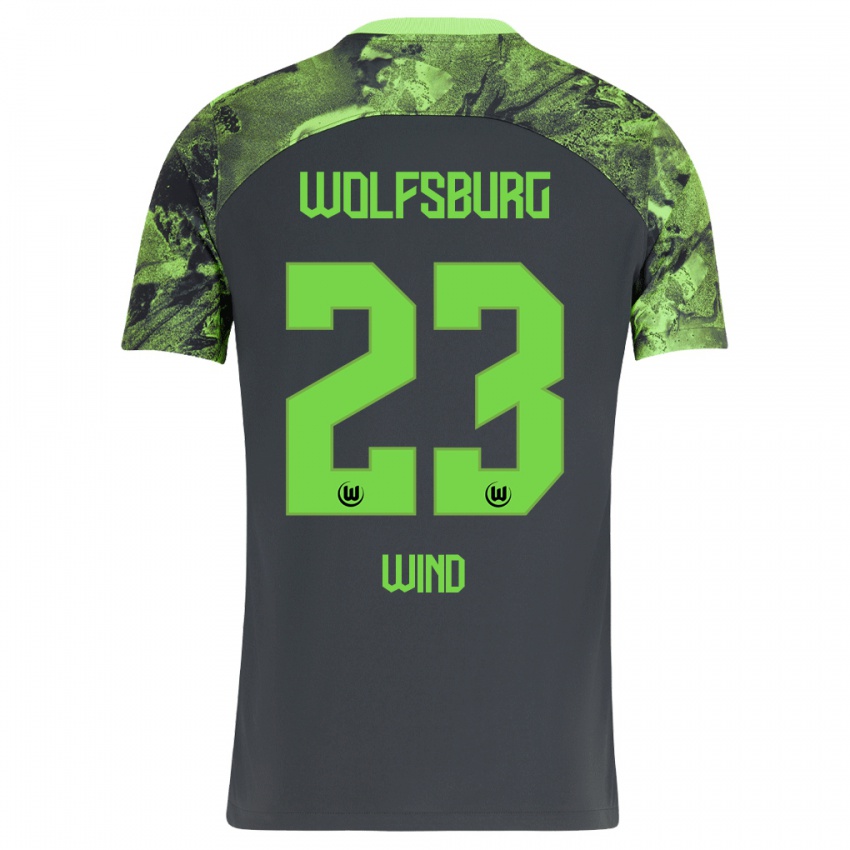 Damen Jonas Wind #23 Dunkelgrau Auswärtstrikot Trikot 2023/24 T-Shirt