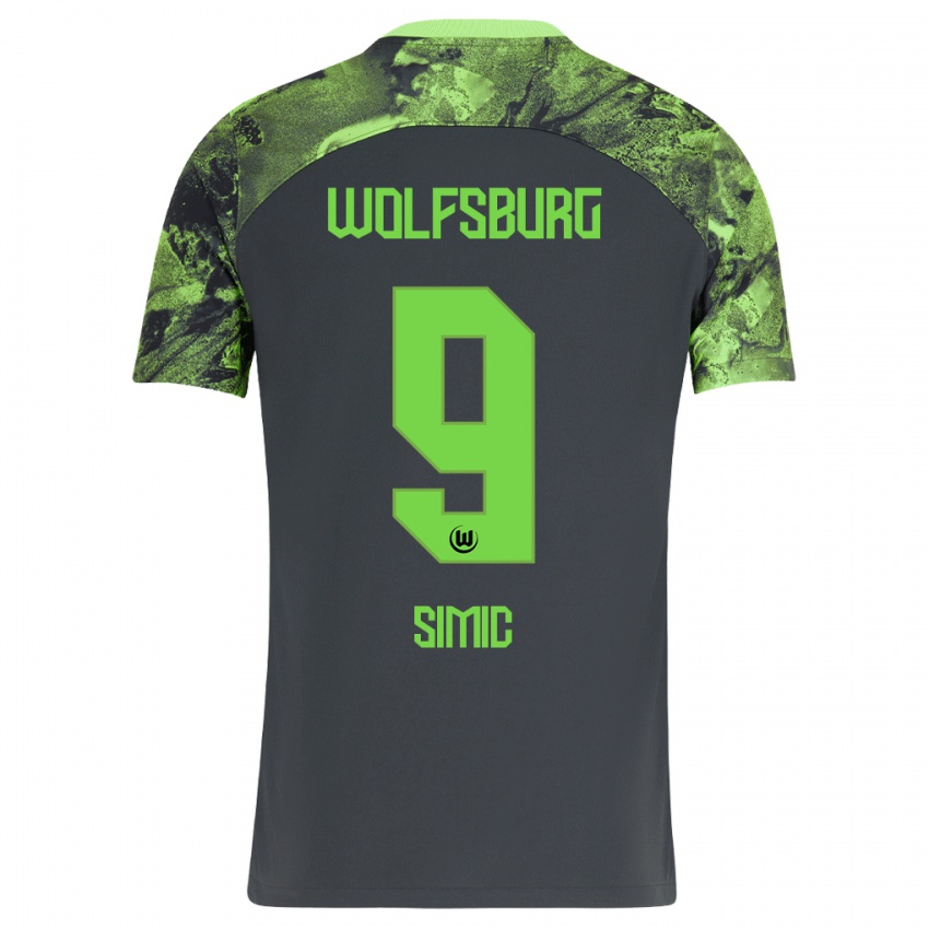 Damen Karlo Simic #9 Dunkelgrau Auswärtstrikot Trikot 2023/24 T-Shirt