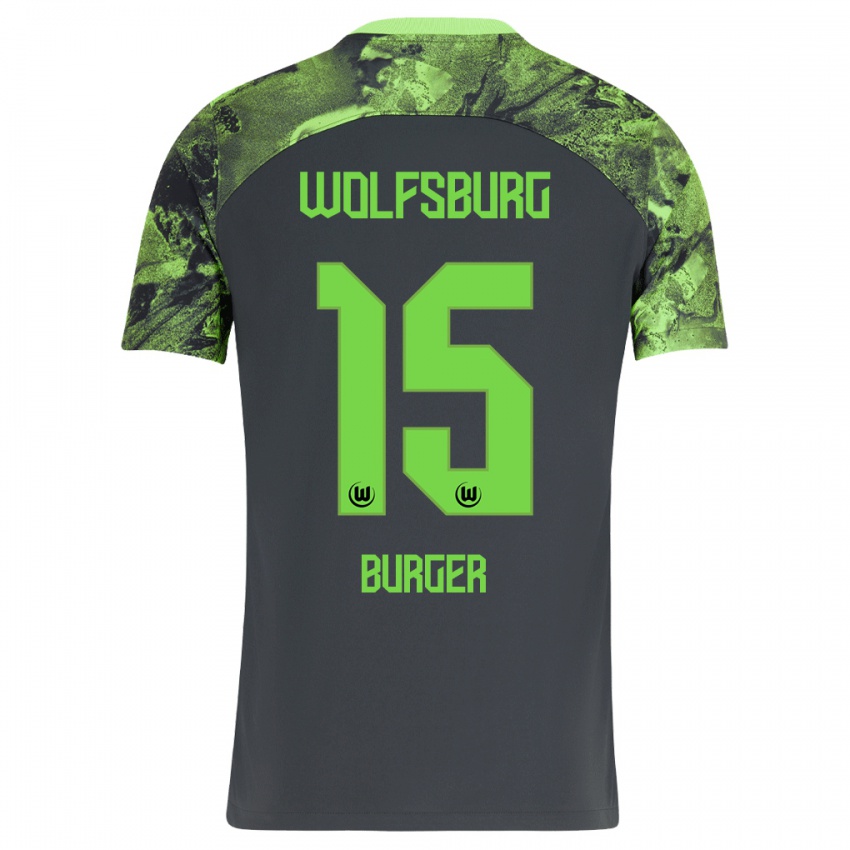 Damen Jan Bürger #15 Dunkelgrau Auswärtstrikot Trikot 2023/24 T-Shirt