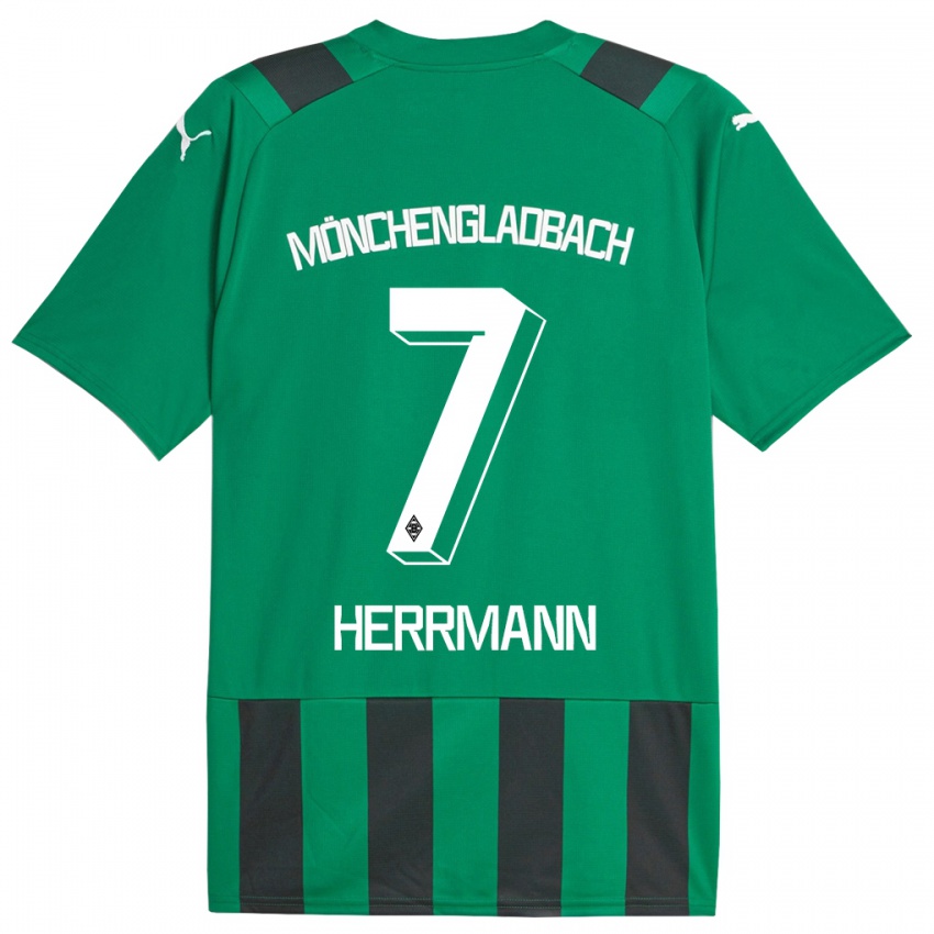 Damen Patrick Herrmann #7 Schwarz Grün Auswärtstrikot Trikot 2023/24 T-Shirt