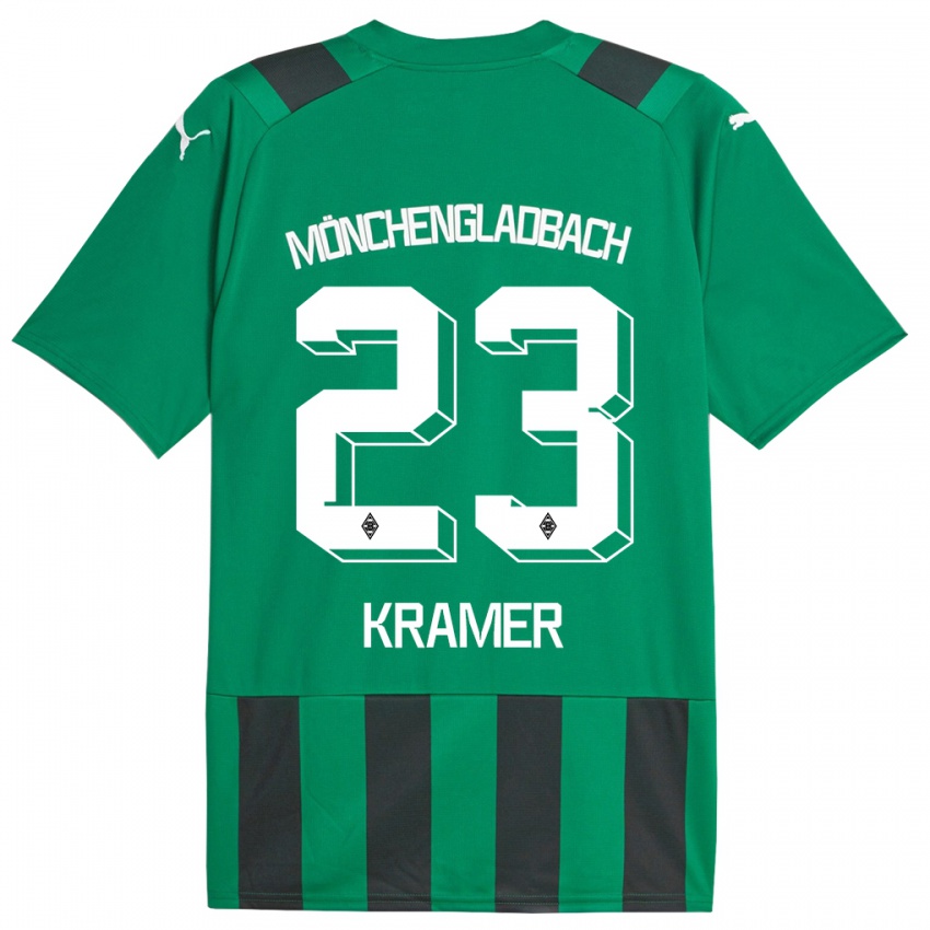 Damen Christoph Kramer #23 Schwarz Grün Auswärtstrikot Trikot 2023/24 T-Shirt