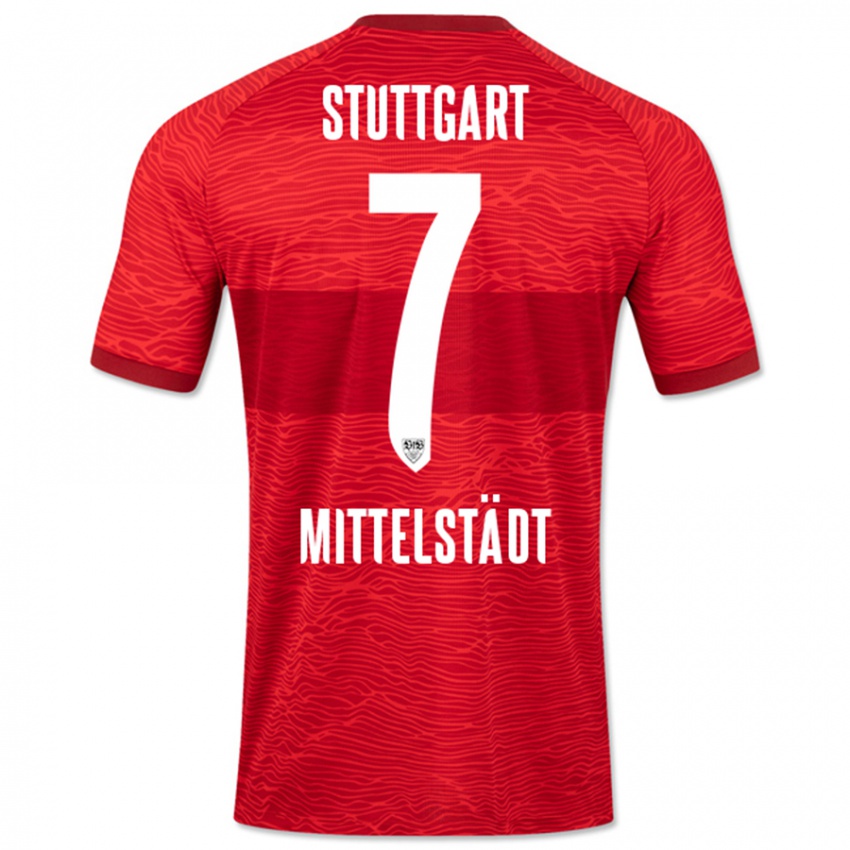 Damen Maximilian Mittelstädt #7 Rot Auswärtstrikot Trikot 2023/24 T-Shirt