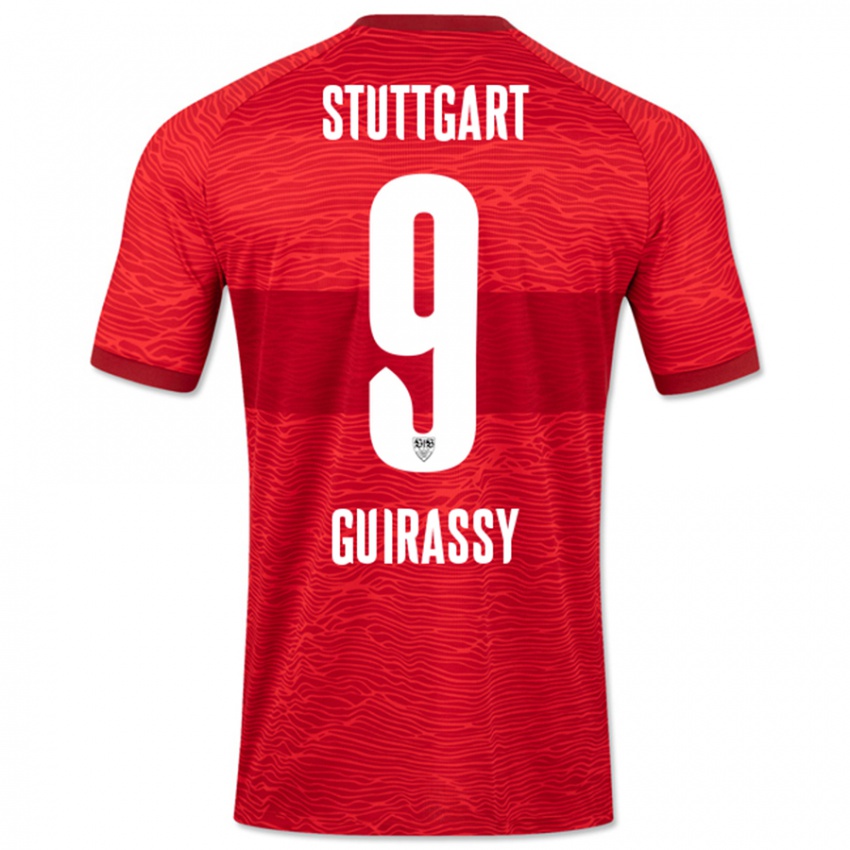 Damen Serhou Guirassy #9 Rot Auswärtstrikot Trikot 2023/24 T-Shirt
