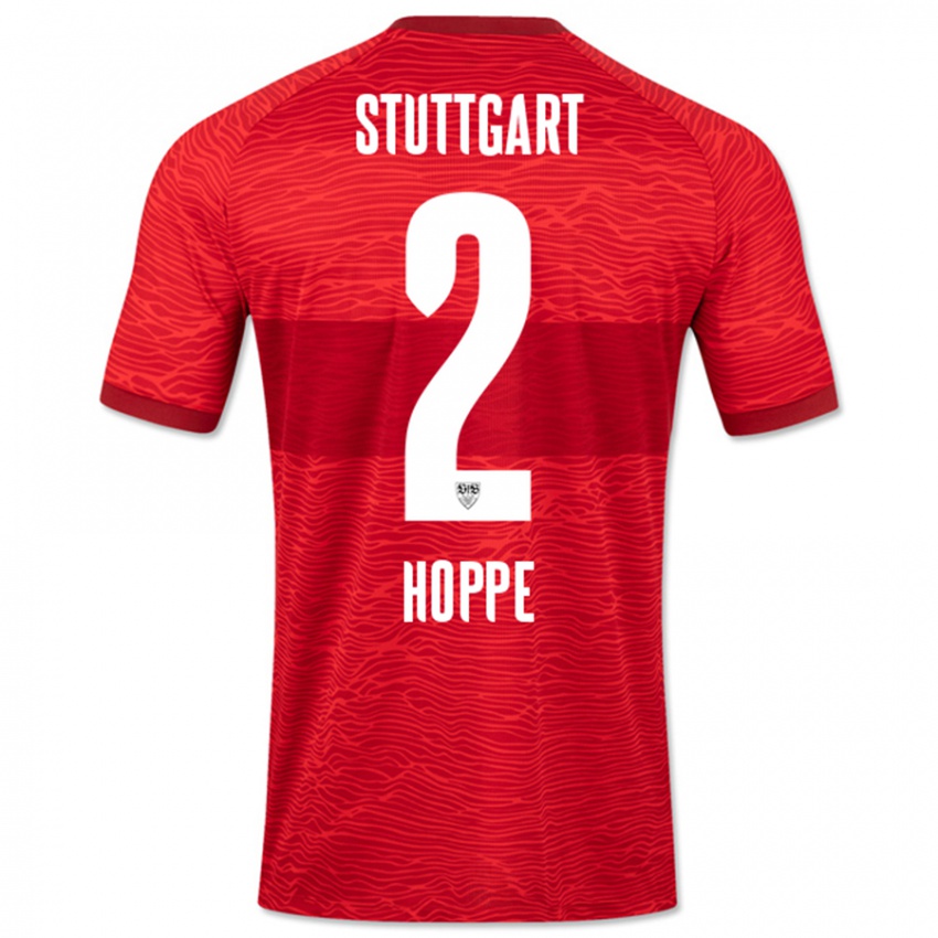 Damen Mattis Hoppe #2 Rot Auswärtstrikot Trikot 2023/24 T-Shirt