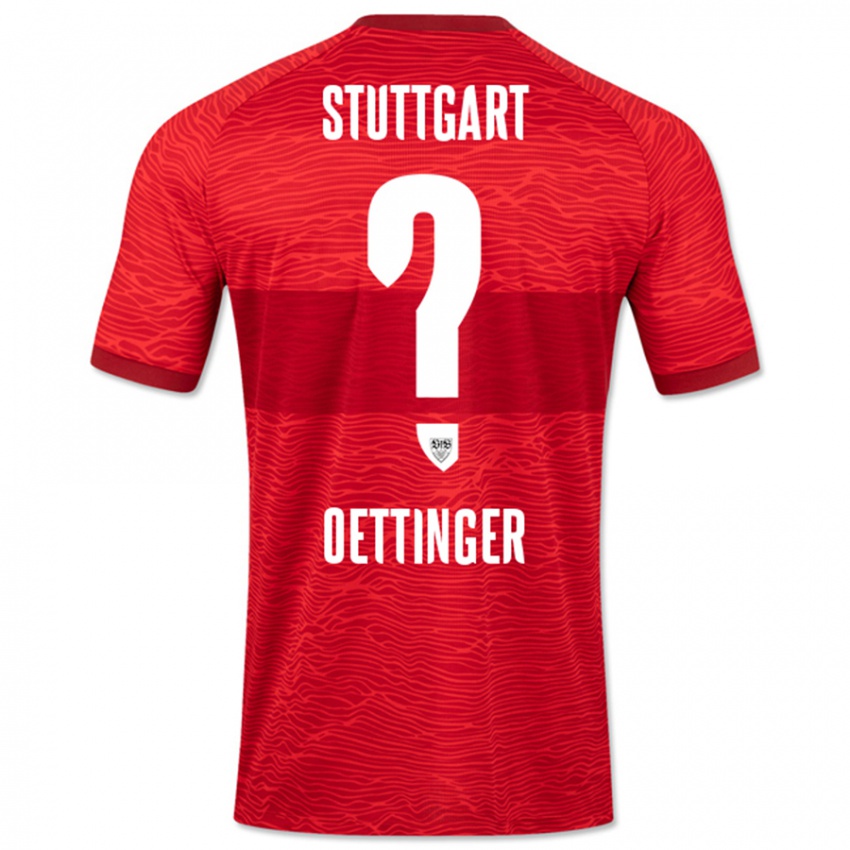 Damen Jannik Oettinger #0 Rot Auswärtstrikot Trikot 2023/24 T-Shirt