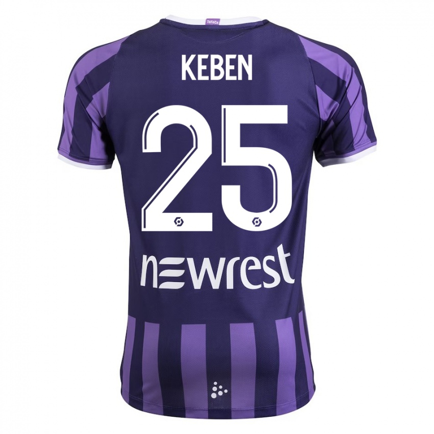 Damen Kévin Keben #25 Lila Auswärtstrikot Trikot 2023/24 T-Shirt