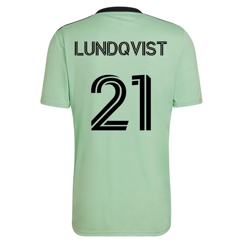 Damen Adam Lundqvist #21 Hellgrün Auswärtstrikot Trikot 2023/24 T-Shirt