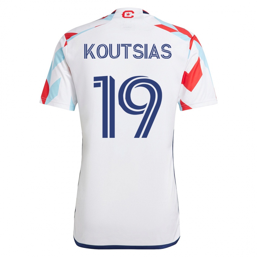 Damen Georgios Koutsias #19 Weiß Blau Auswärtstrikot Trikot 2023/24 T-Shirt