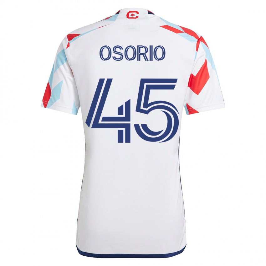 Damen Harold Osorio #45 Weiß Blau Auswärtstrikot Trikot 2023/24 T-Shirt