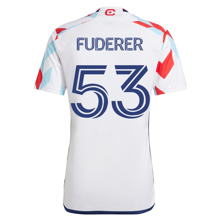 Damen Jake Fuderer #53 Weiß Blau Auswärtstrikot Trikot 2023/24 T-Shirt