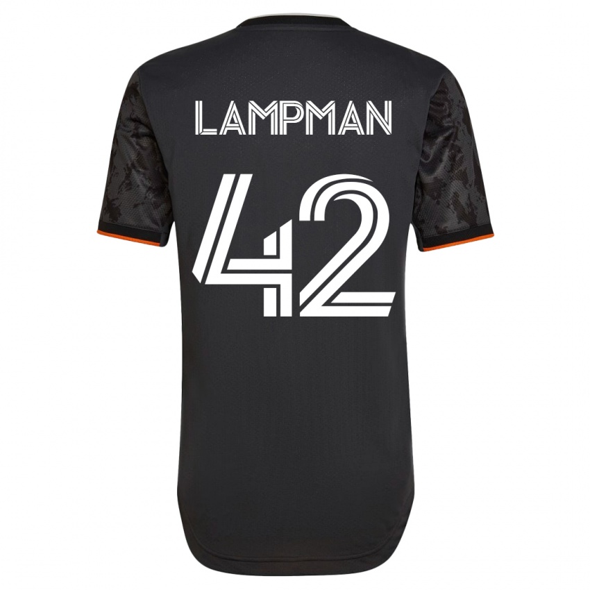 Damen Tate Lampman #42 Schwarz Auswärtstrikot Trikot 2023/24 T-Shirt