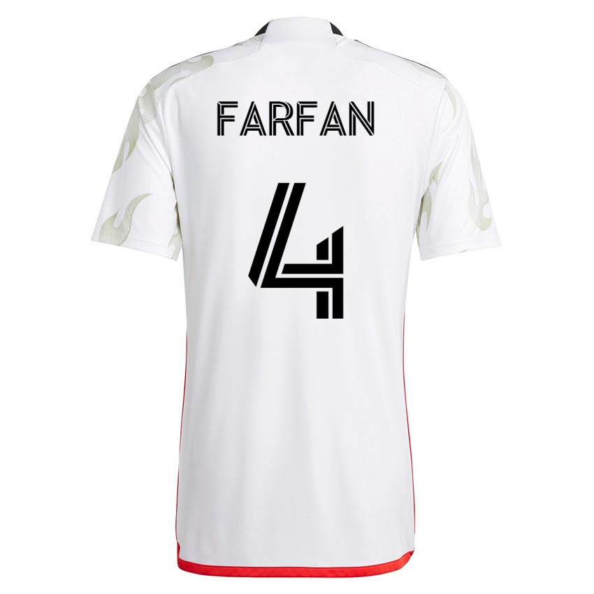 Damen Marco Farfán #4 Weiß Auswärtstrikot Trikot 2023/24 T-Shirt