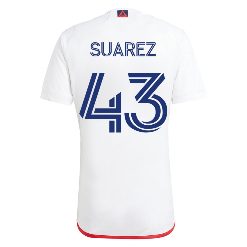 Damen Santiago Suárez #43 Weiß Rot Auswärtstrikot Trikot 2023/24 T-Shirt