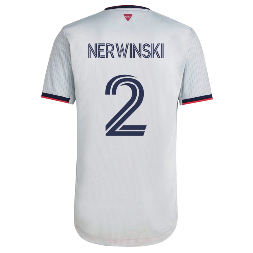 Damen Jake Nerwinski #2 Weiß Auswärtstrikot Trikot 2023/24 T-Shirt