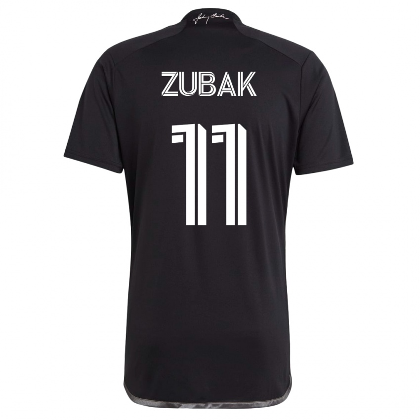 Damen Ethan Zubak #11 Schwarz Auswärtstrikot Trikot 2023/24 T-Shirt