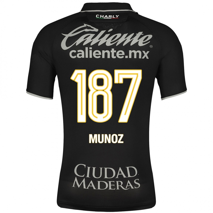 Damen Diego Muñoz #187 Schwarz Auswärtstrikot Trikot 2023/24 T-Shirt