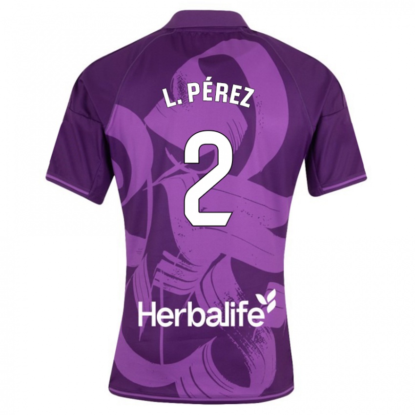 Damen Luis Pérez #2 Violett Auswärtstrikot Trikot 2023/24 T-Shirt