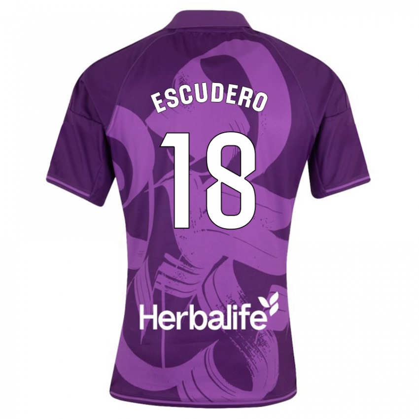 Damen Sergio Escudero #18 Violett Auswärtstrikot Trikot 2023/24 T-Shirt