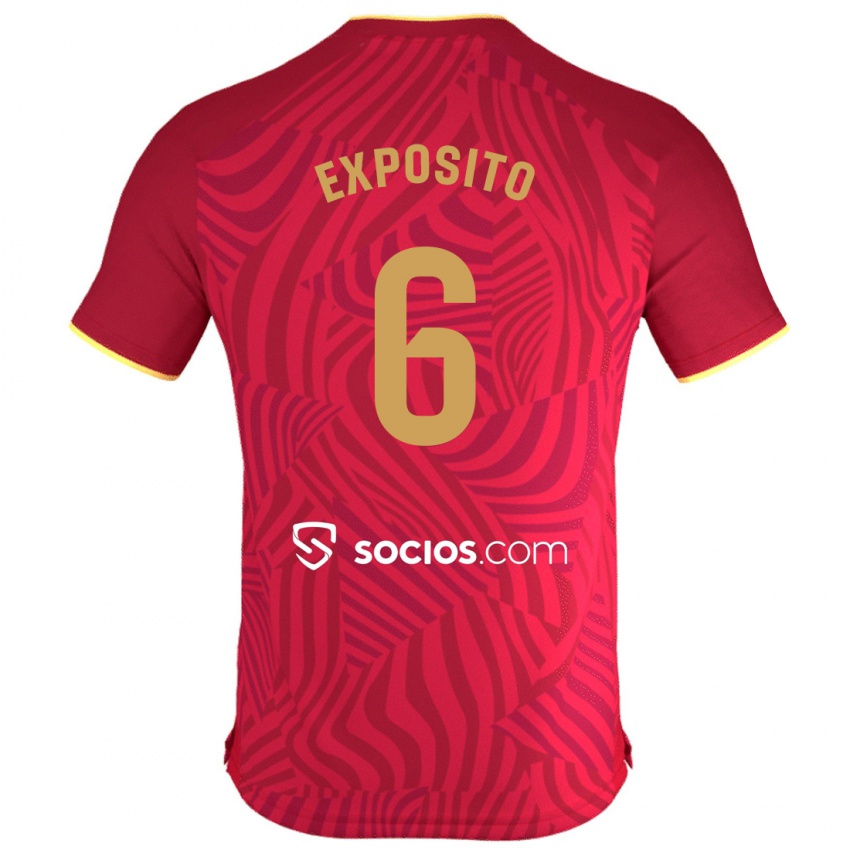 Damen Marcelo Exposito #6 Rot Auswärtstrikot Trikot 2023/24 T-Shirt