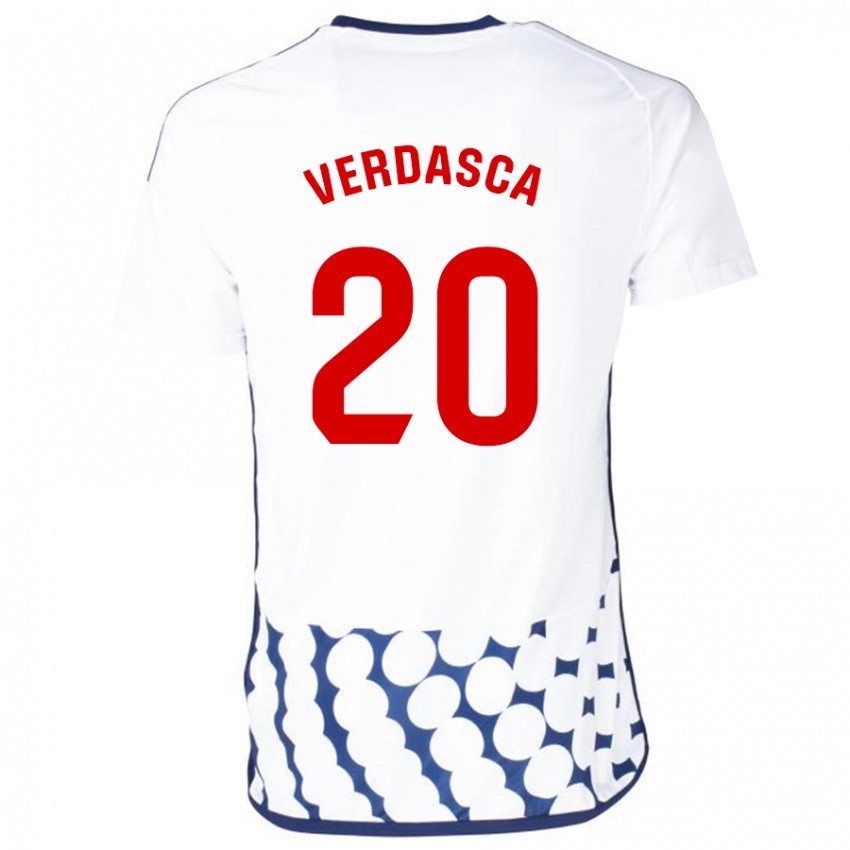 Damen Diogo Verdasca #20 Weiß Auswärtstrikot Trikot 2023/24 T-Shirt