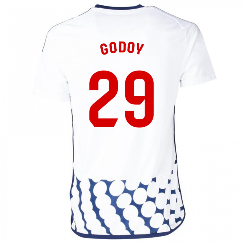 Damen Alan Godoy #29 Weiß Auswärtstrikot Trikot 2023/24 T-Shirt