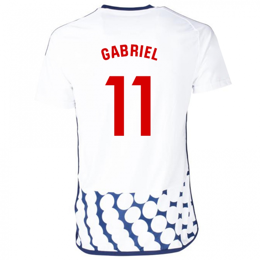 Damen Sergio Gabriel #11 Weiß Auswärtstrikot Trikot 2023/24 T-Shirt