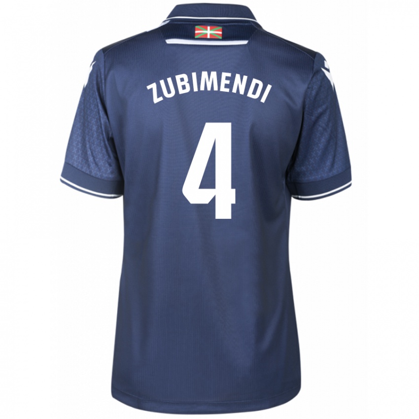 Damen Martin Zubimendi #4 Marine Auswärtstrikot Trikot 2023/24 T-Shirt