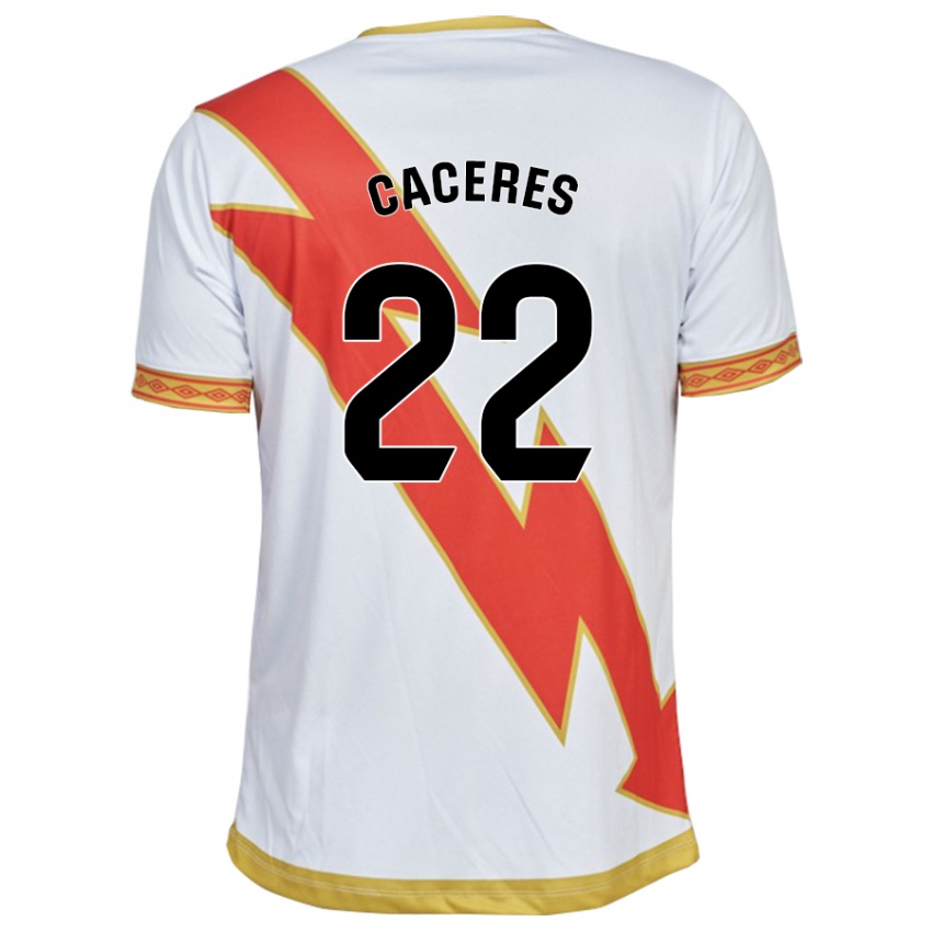 Kinder Daniel Cáceres #22 Weiß Heimtrikot Trikot 2023/24 T-Shirt