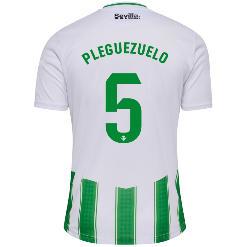 Kinder Xavi Pleguezuelo #5 Weiß Heimtrikot Trikot 2023/24 T-Shirt