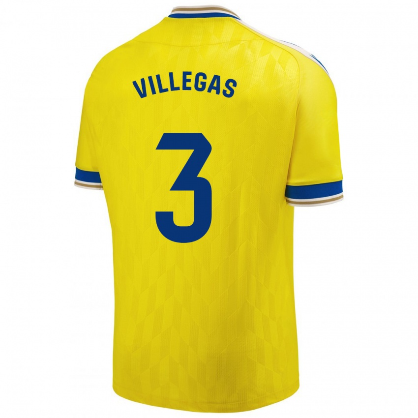 Kinder Virginia Villegas Rico #3 Gelb Heimtrikot Trikot 2023/24 T-Shirt