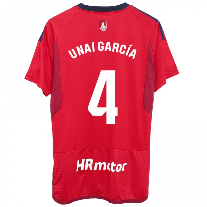 Kinder Unai García #4 Rot Heimtrikot Trikot 2023/24 T-Shirt