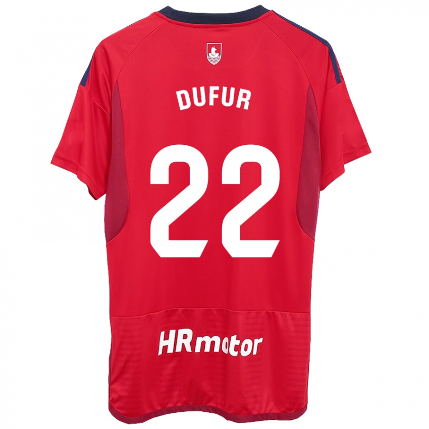 Kinder Ander Dufur #22 Rot Heimtrikot Trikot 2023/24 T-Shirt