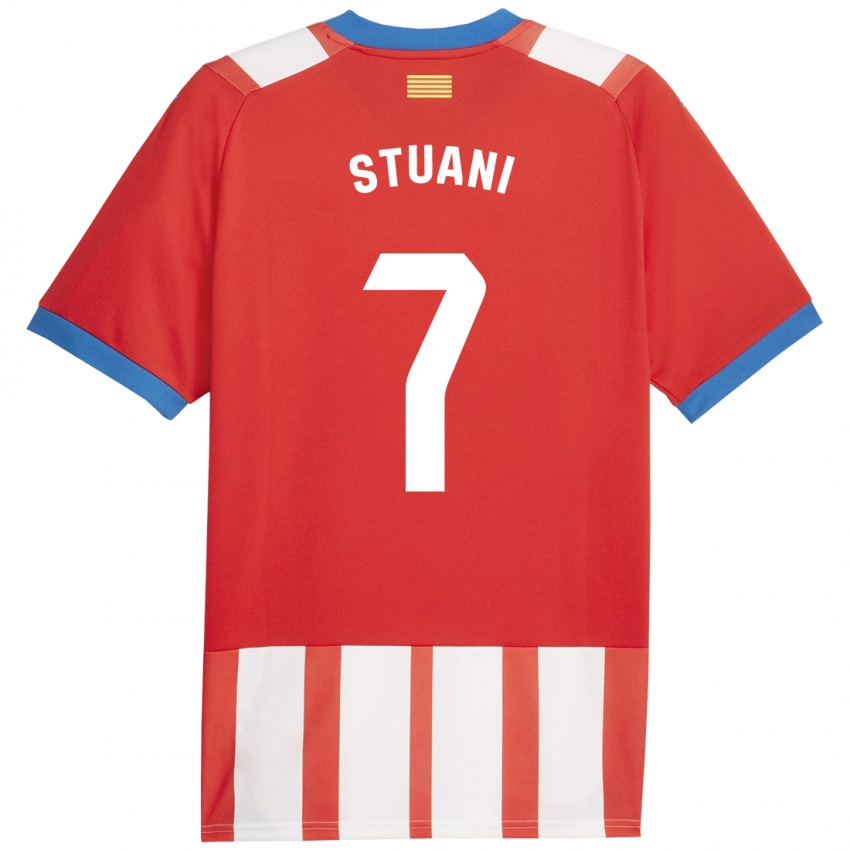 Kinder Cristhian Stuani #7 Rot-Weiss Heimtrikot Trikot 2023/24 T-Shirt