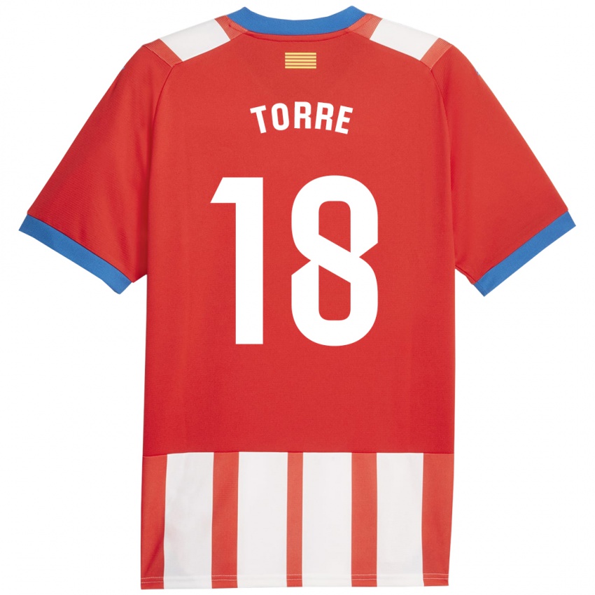 Kinder Pablo Torre #18 Rot-Weiss Heimtrikot Trikot 2023/24 T-Shirt