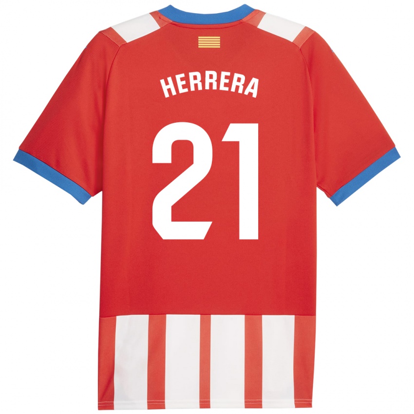 Kinder Yangel Herrera #21 Rot-Weiss Heimtrikot Trikot 2023/24 T-Shirt