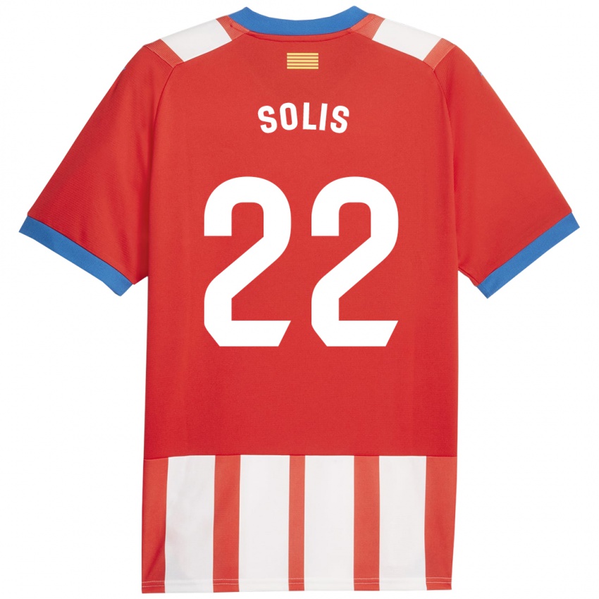 Kinder Jhon Solís #22 Rot-Weiss Heimtrikot Trikot 2023/24 T-Shirt