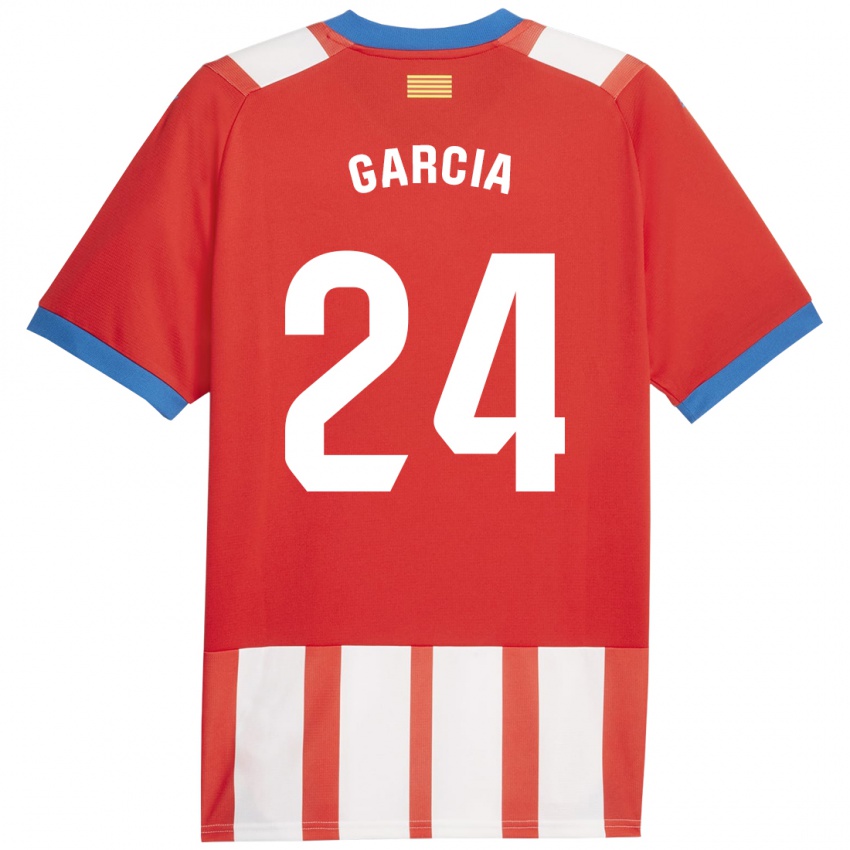 Kinder Borja García #24 Rot-Weiss Heimtrikot Trikot 2023/24 T-Shirt