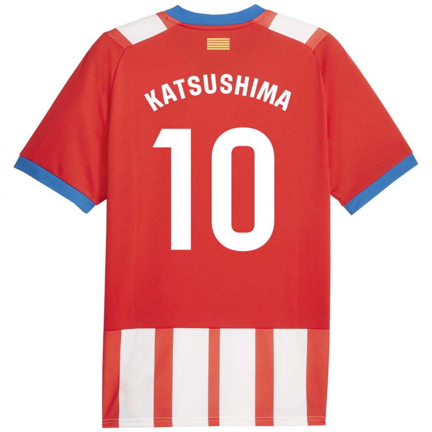 Kinder Shinnosuke Katsushima #10 Rot-Weiss Heimtrikot Trikot 2023/24 T-Shirt