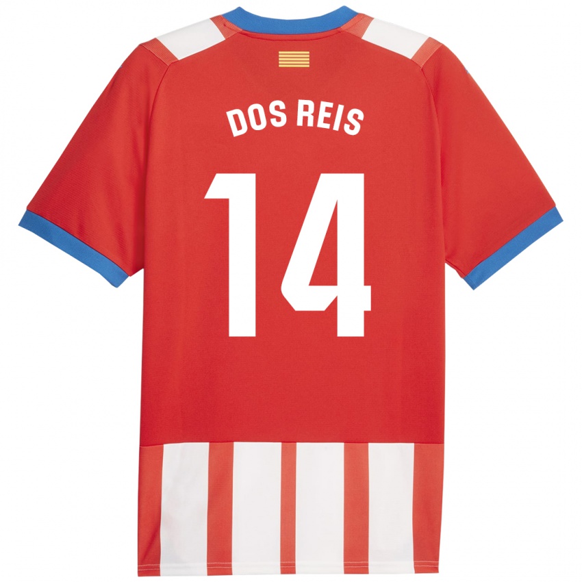 Kinder Leo Dos Reis #14 Rot-Weiss Heimtrikot Trikot 2023/24 T-Shirt